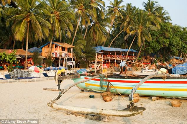 Catch of the day: A fishing boat on the beach at Patnem, the hippy hideout where yoga is king 